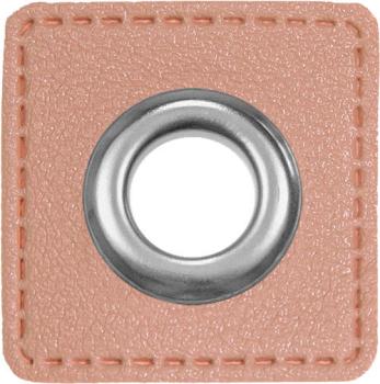 Ösen-Patches Lachsrosa Breite 32 mm ,Höhe 32 mm , Ø 10 mm